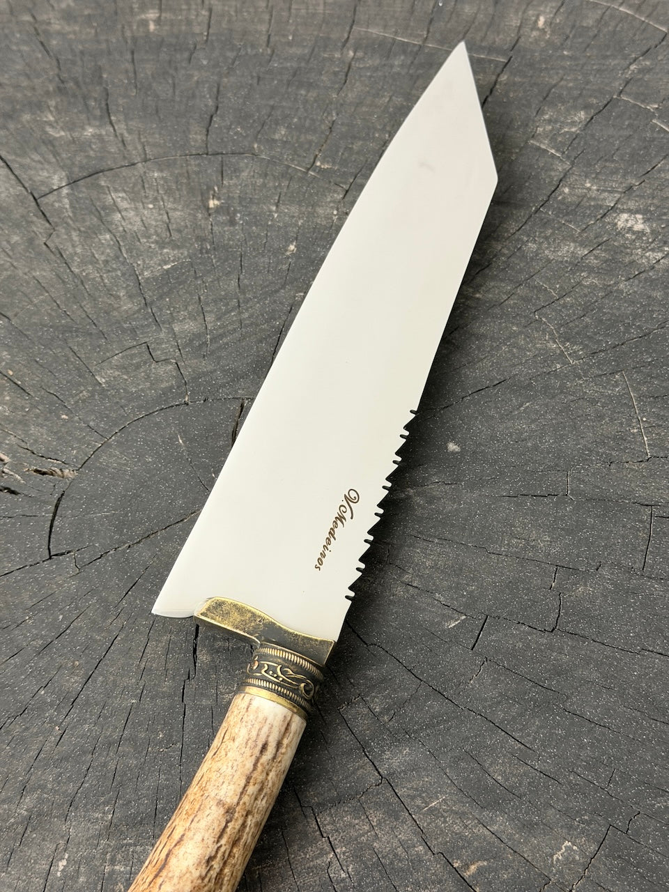9" Bunka Pro Knife, Deer Antler Roseta, SS440 - 220mm
