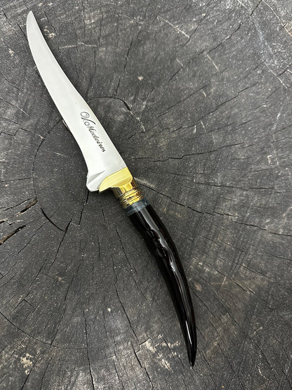1x 7" Boning Knife, Antelope Horn, SS420 - 175mm
