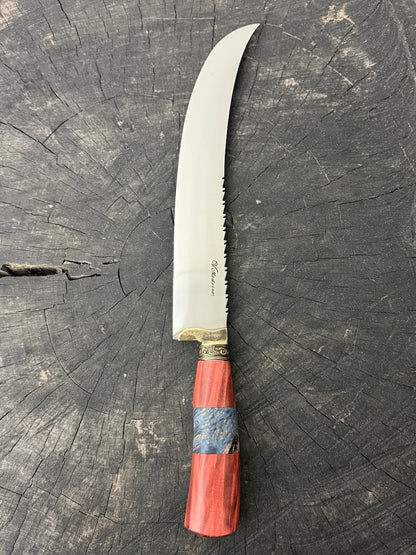 10" Butchers Knife, Maple Burl, SS440 - 250mm