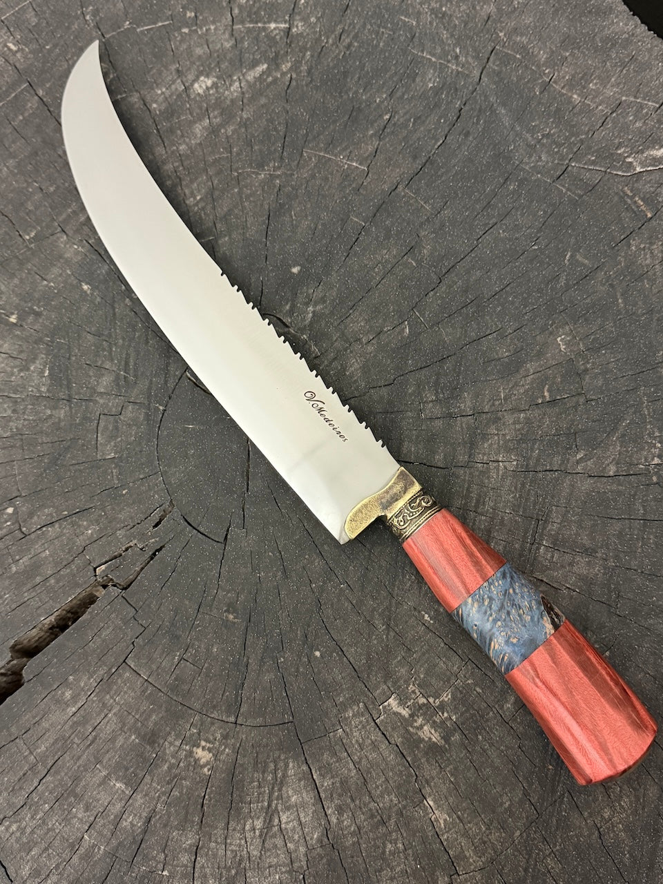 10" Butchers Knife, Maple Burl, SS440 - 250mm
