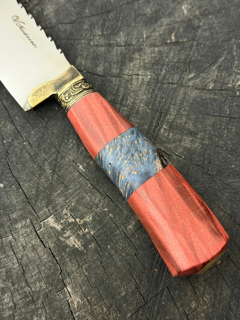 10" Butchers Knife, Maple Burl, SS440 - 250mm