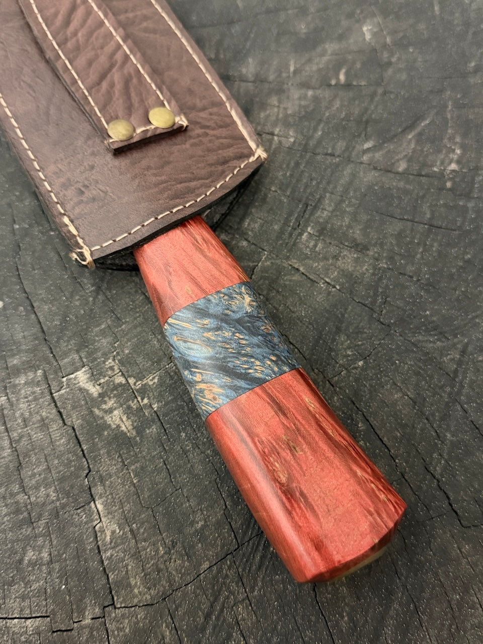 10" Butchers Knife, Maple Burl, SS440 - 250mm