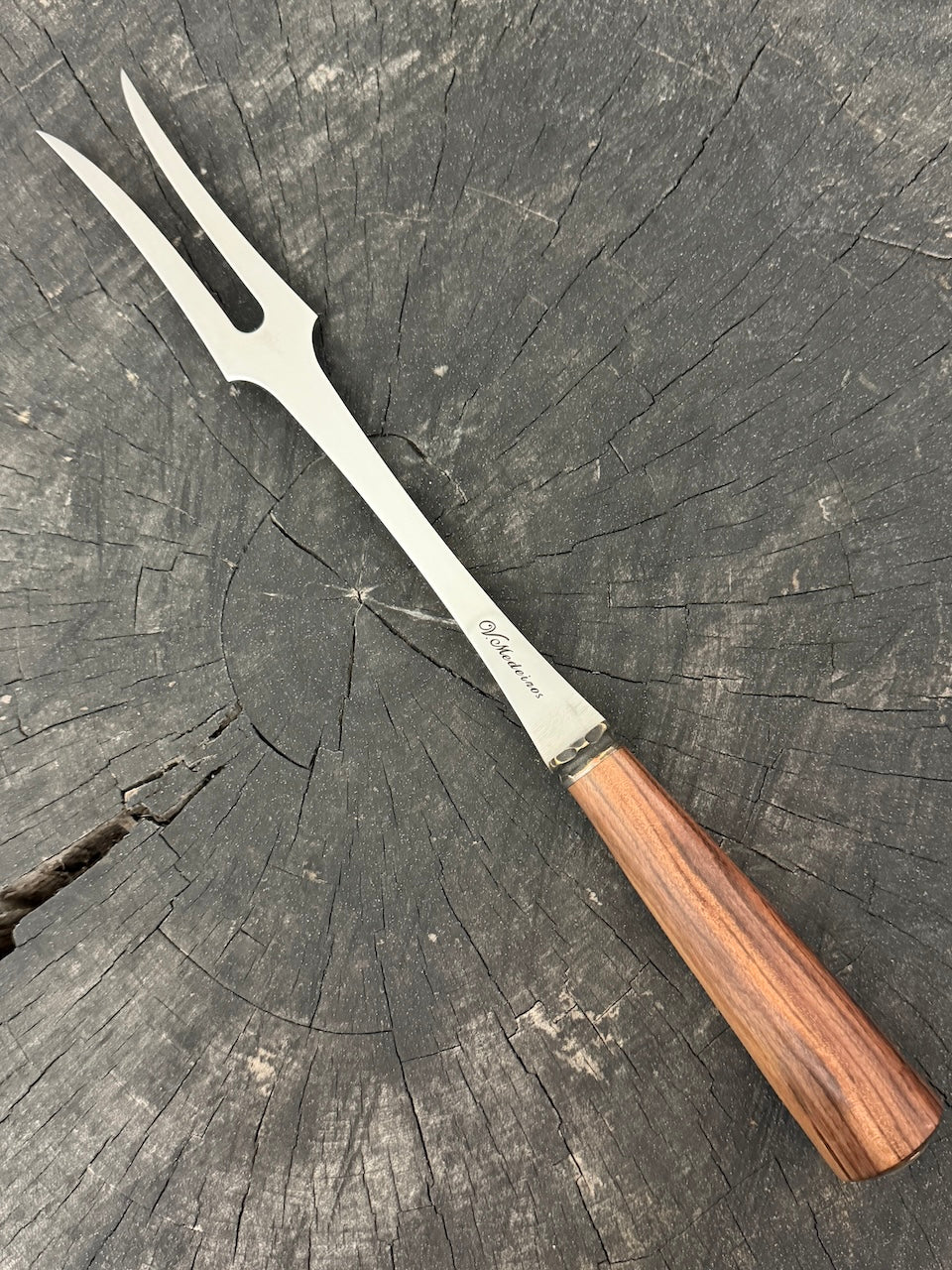 10" BBQ &amp; Grill Fork, Native Ironwood, SS440 - 250mm