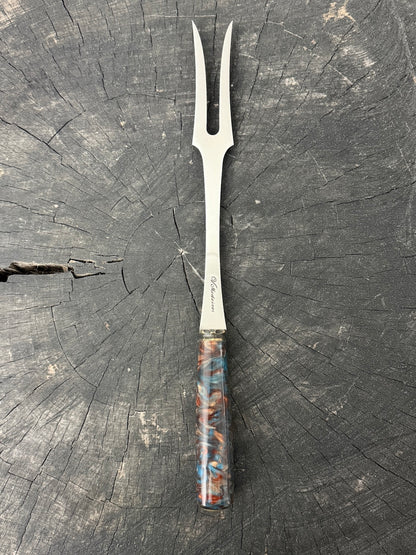 10" BBQ &amp; Grill Fork, Custom Block, SS440 - 250mm