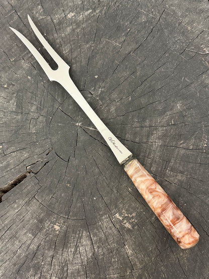 10" BBQ &amp; Grill Fork, Custom Block, SS440 - 250mm