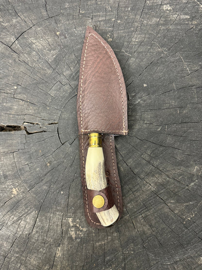 4” Skinner Knife, Deer Antler - SS420 - 105mm