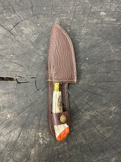 4” Skinner Knife, Deer Antler - SS420 - 105mm