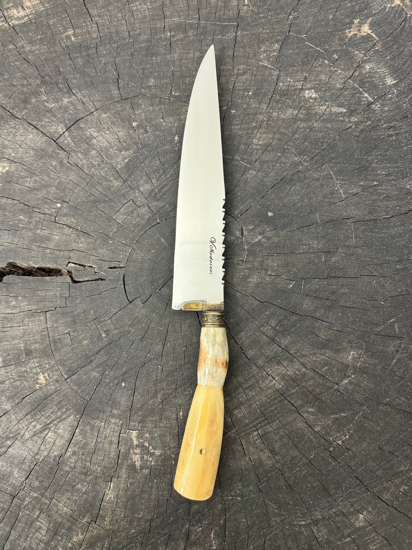 8&quot; Chef Knife, Ostrich Bone &amp; Deer Antler, SS420 - 200mm