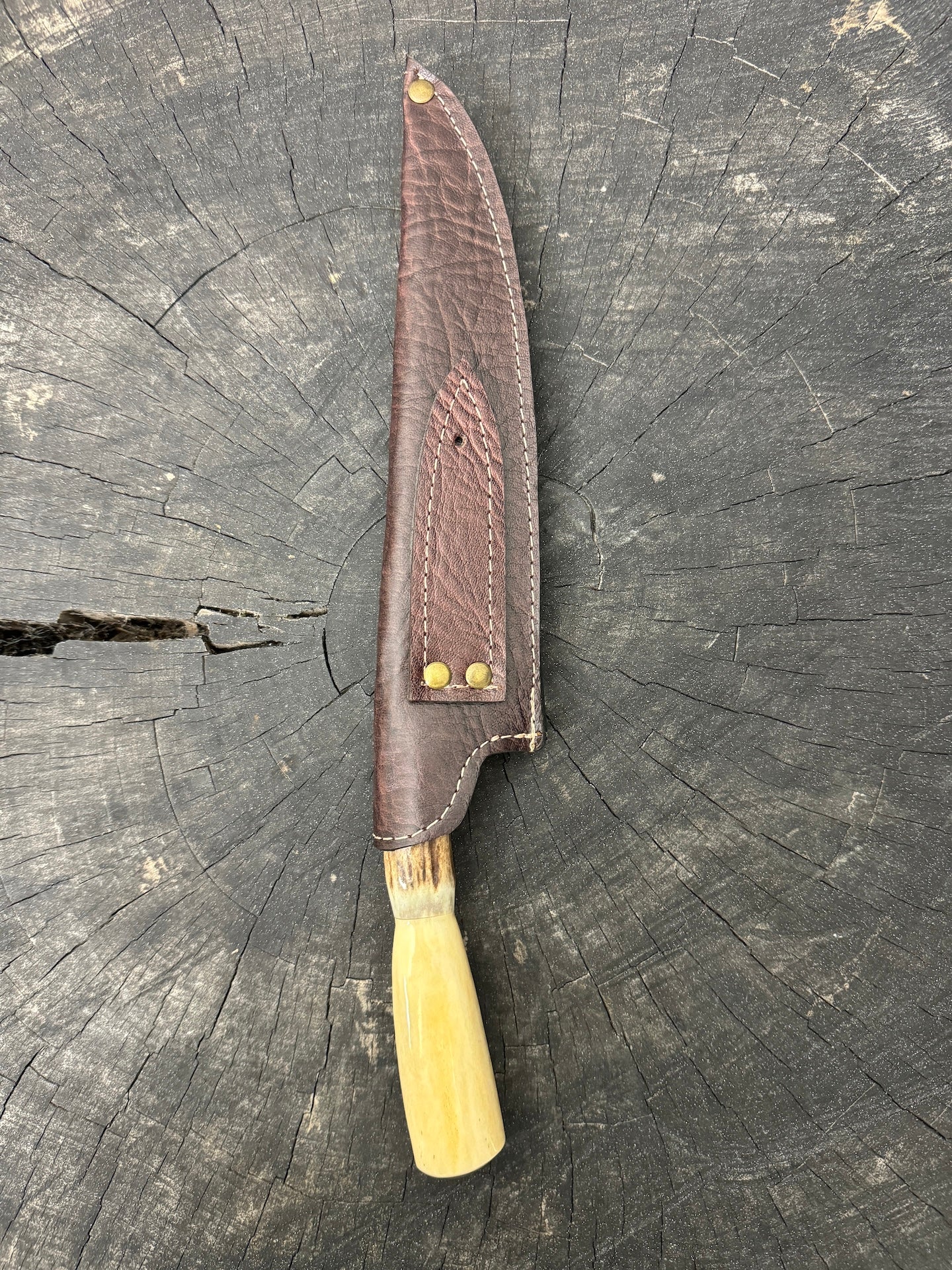 8&quot; Chef Knife, Ostrich Bone &amp; Deer Antler, SS420 - 200mm