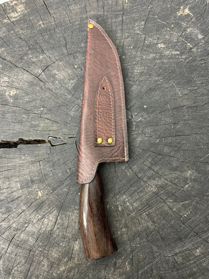 8&quot; Picanha Chef Knife, Dark Imbuia Hardwood &amp; Whale Skull, SS440 - 200mm