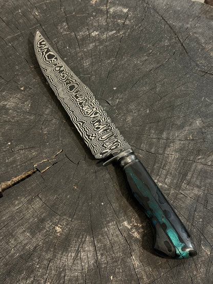 8" Damascus Bowie Knife, Cactus Cholla handle, 220 Layers CS1095 15n20