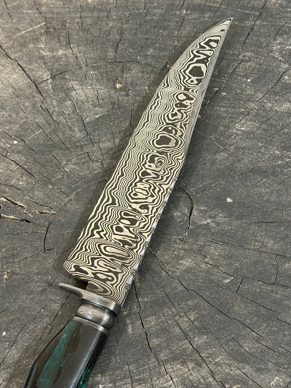 8" Damascus Bowie Knife, Cactus Cholla handle, 220 Layers CS1095 15n20