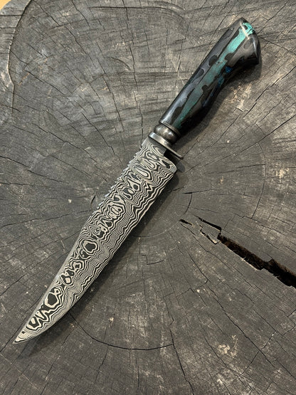8" Damascus Bowie Knife, Cactus Cholla handle, 220 Layers CS1095 15n20