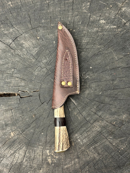 4” Skinner Knife, Deer Antler - SS420 - 105mm