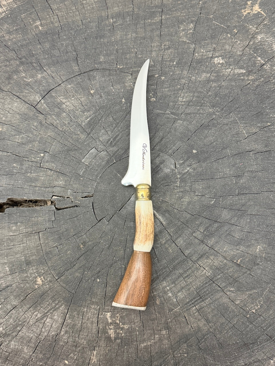 5" Boning Knife, Native Hardwood &amp; Deer Antler, SS440 - 130mm