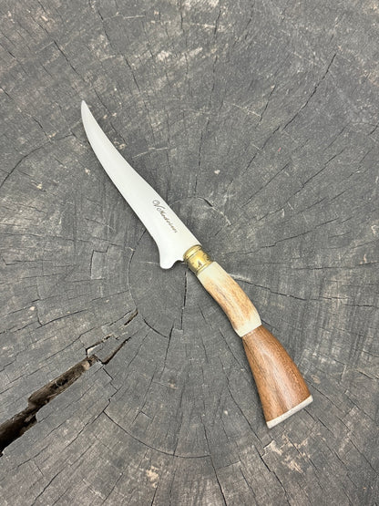 5" Boning Knife, Native Hardwood &amp; Deer Antler, SS440 - 130mm