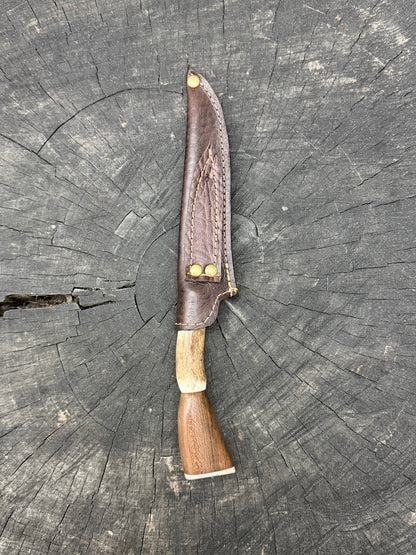 5" Boning Knife, Native Hardwood &amp; Deer Antler, SS440 - 130mm