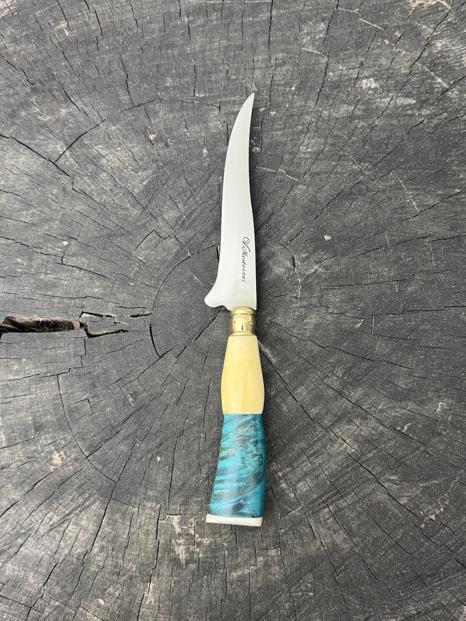 5" Boning Knife, Ostrich Bone &amp; Maple Burl, SS440 - 130mm