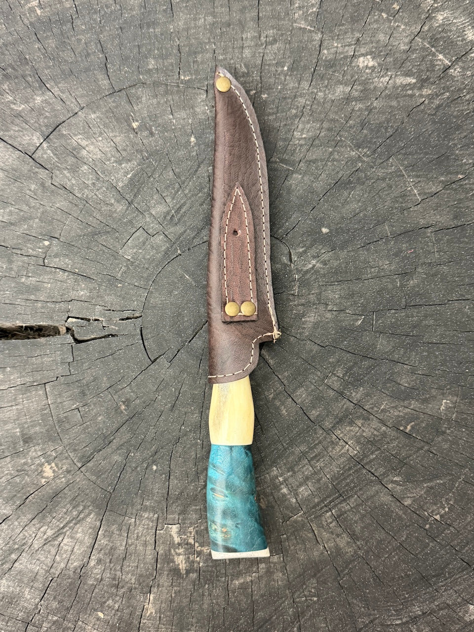 5" Boning Knife, Ostrich Bone &amp; Maple Burl, SS440 - 130mm