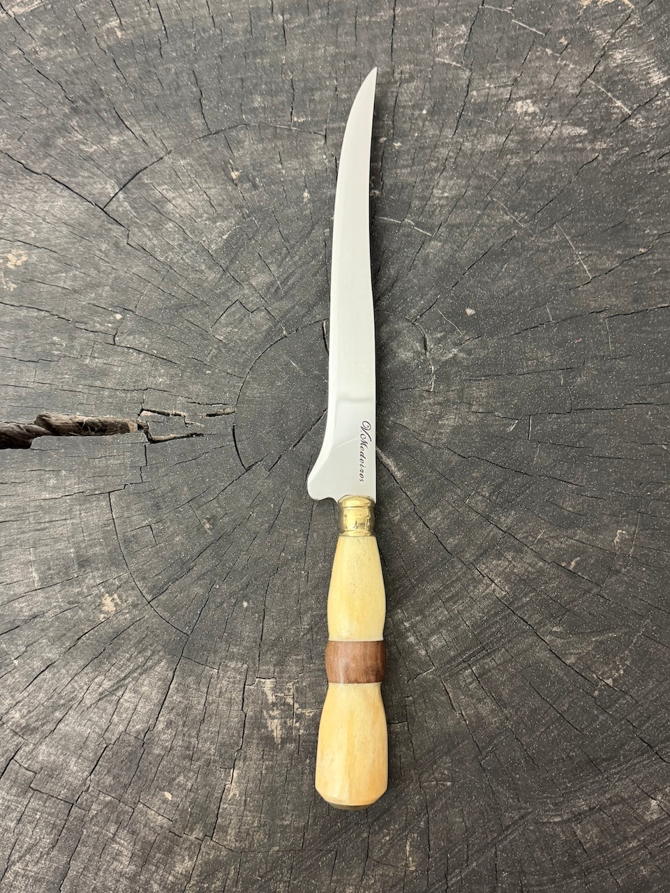 8" Boning Knife, Ostrich Bone &amp; Custom Resin, SS420 - 200mm