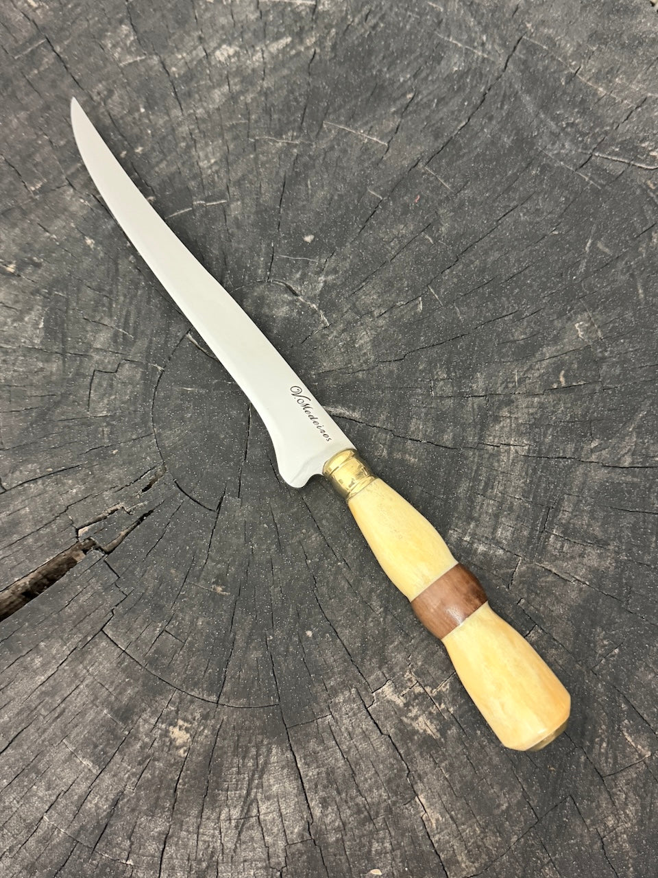 8" Boning Knife, Ostrich Bone &amp; Custom Resin, SS420 - 200mm