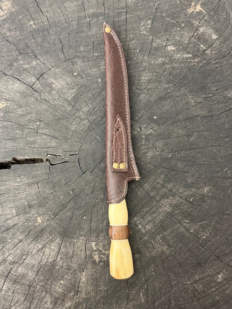 8" Boning Knife, Ostrich Bone &amp; Custom Resin, SS420 - 200mm