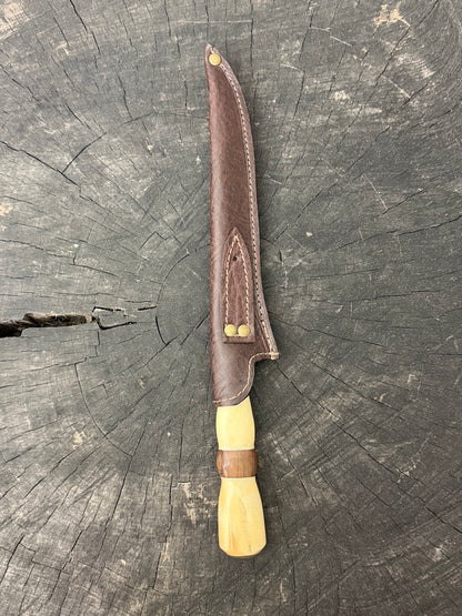 8" Boning Knife, Ostrich Bone &amp; Custom Resin, SS420 - 200mm