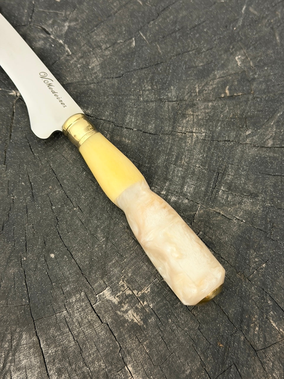 8" Boning Knife, Ostrich Bone &amp; Custom Resin, SS420 - 200mm