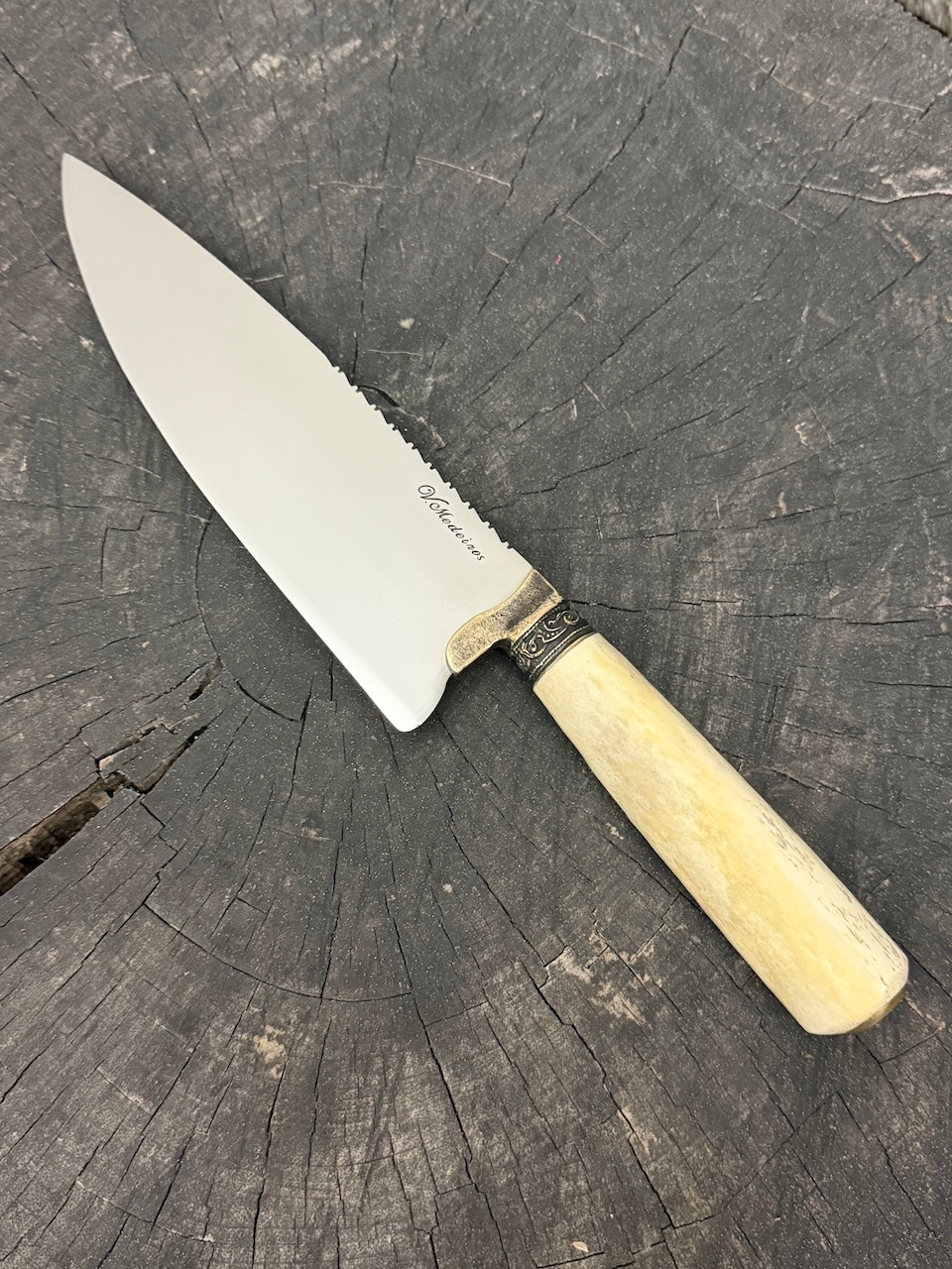 8" Picanha Chef Knife, Ostrich Bone, SS440 - 200mm