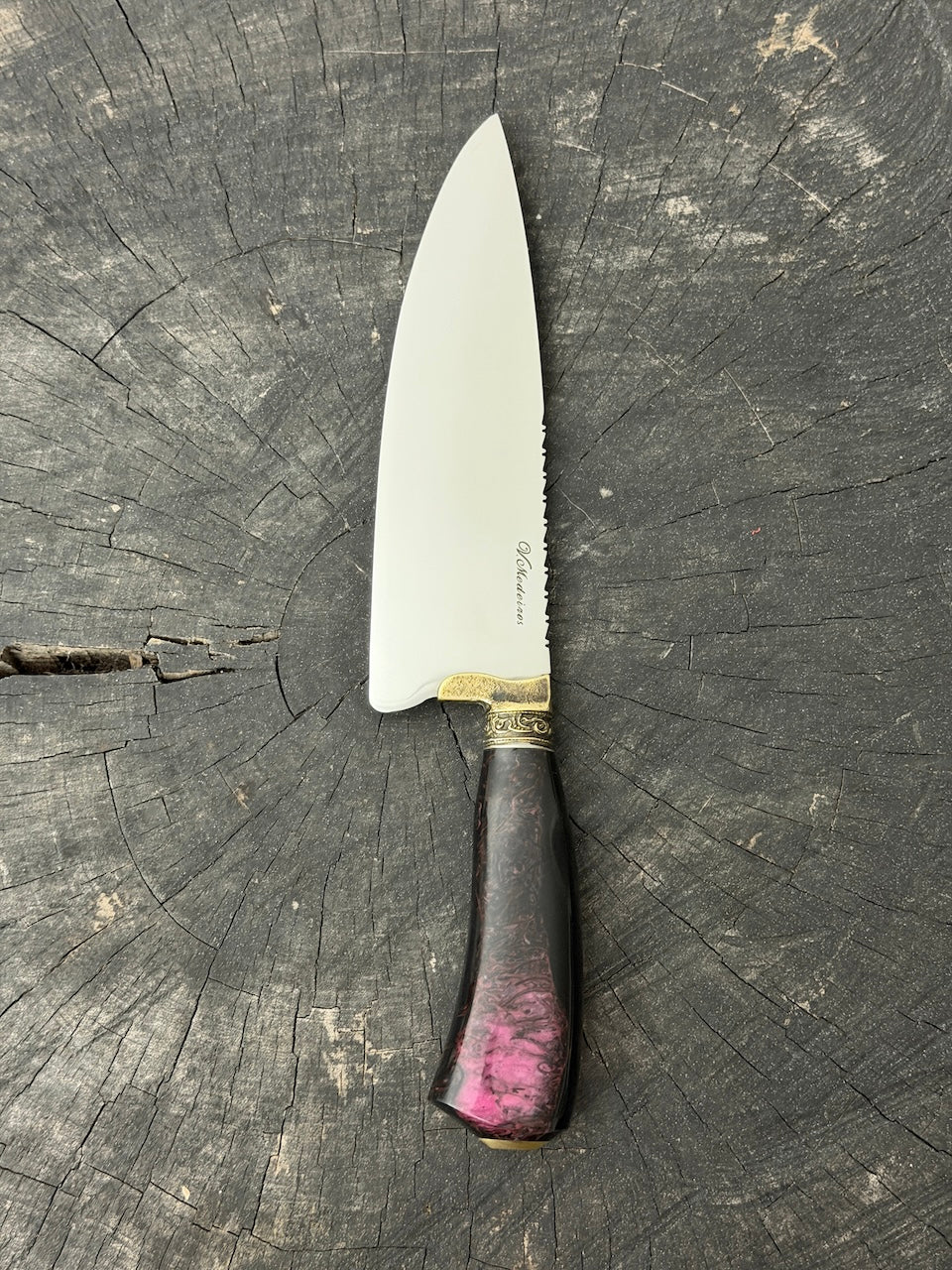 8" Picanha Chef Knife, Custom Resin, SS440 - 200mm
