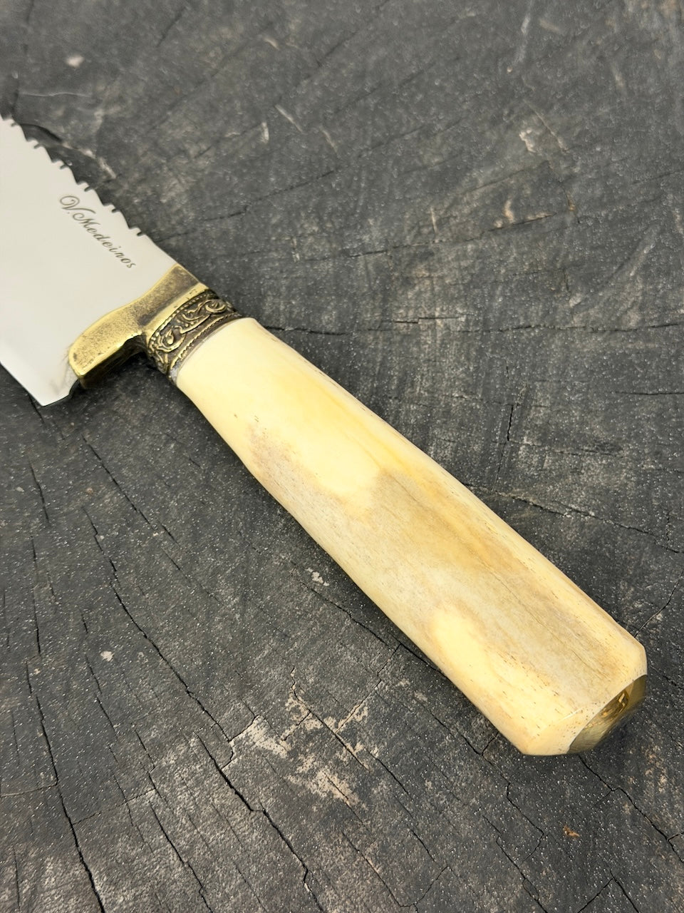 8" Artisan Knife, Ostrich Bone, SS440 - 190mm