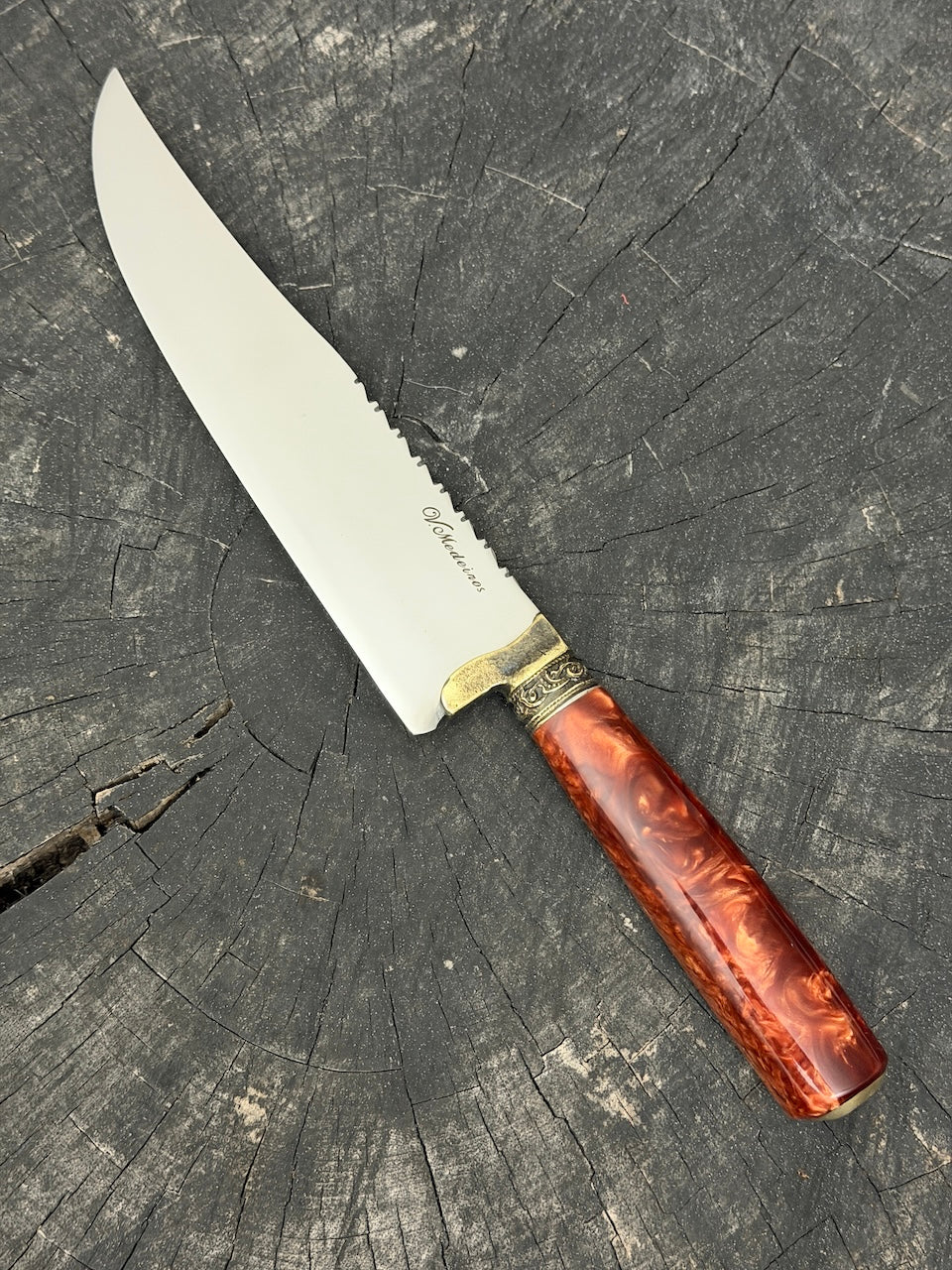 8" Artisan Knife, Inferno Custom Block, SS440 - 200mm