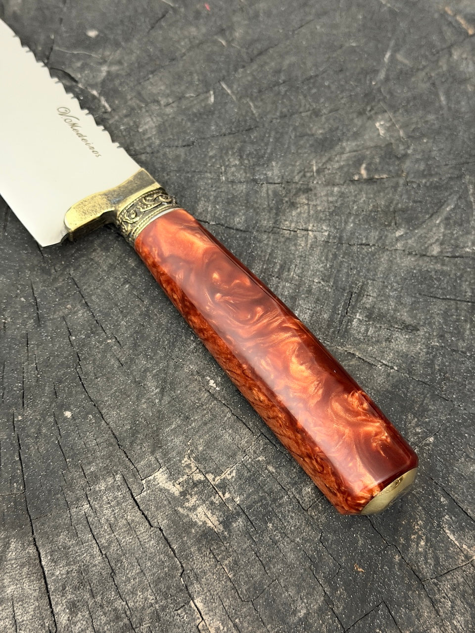 8" Artisan Knife, Inferno Custom Block, SS440 - 200mm
