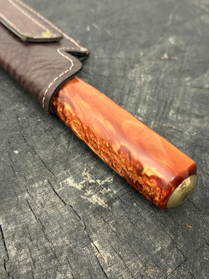 8" Artisan Knife, Inferno Custom Block, SS440 - 200mm