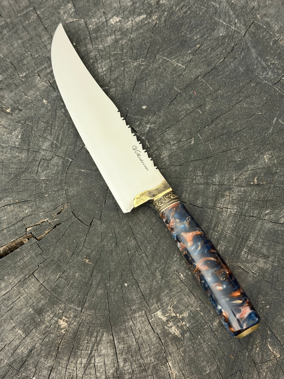 8" Artisan Knife, NightFire Custom Block, SS440 - 200mm