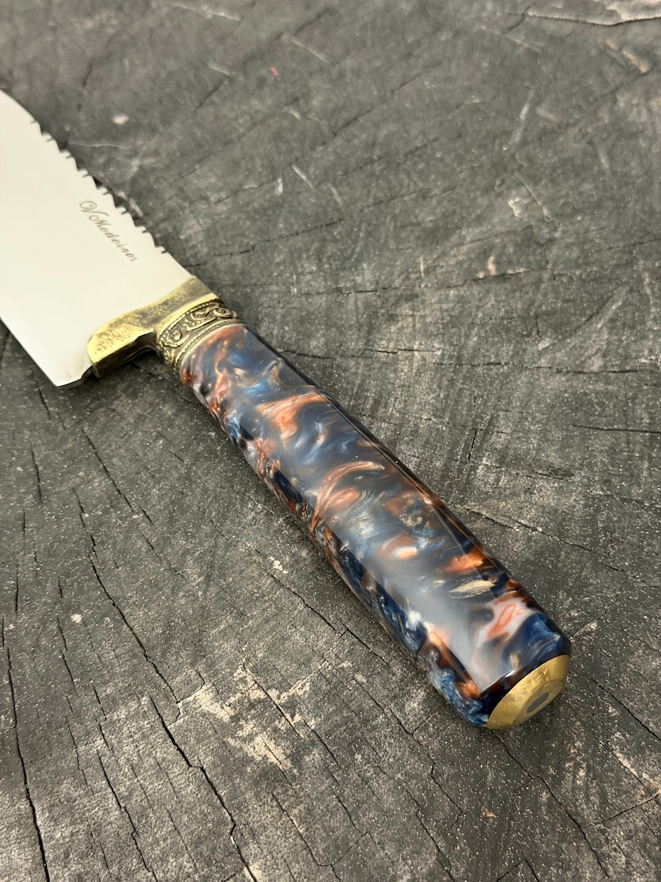 8" Artisan Knife, NightFire Custom Block, SS440 - 200mm