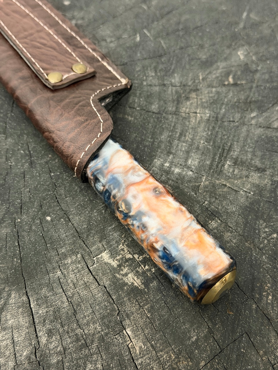 8" Artisan Knife, NightFire Custom Block, SS440 - 200mm