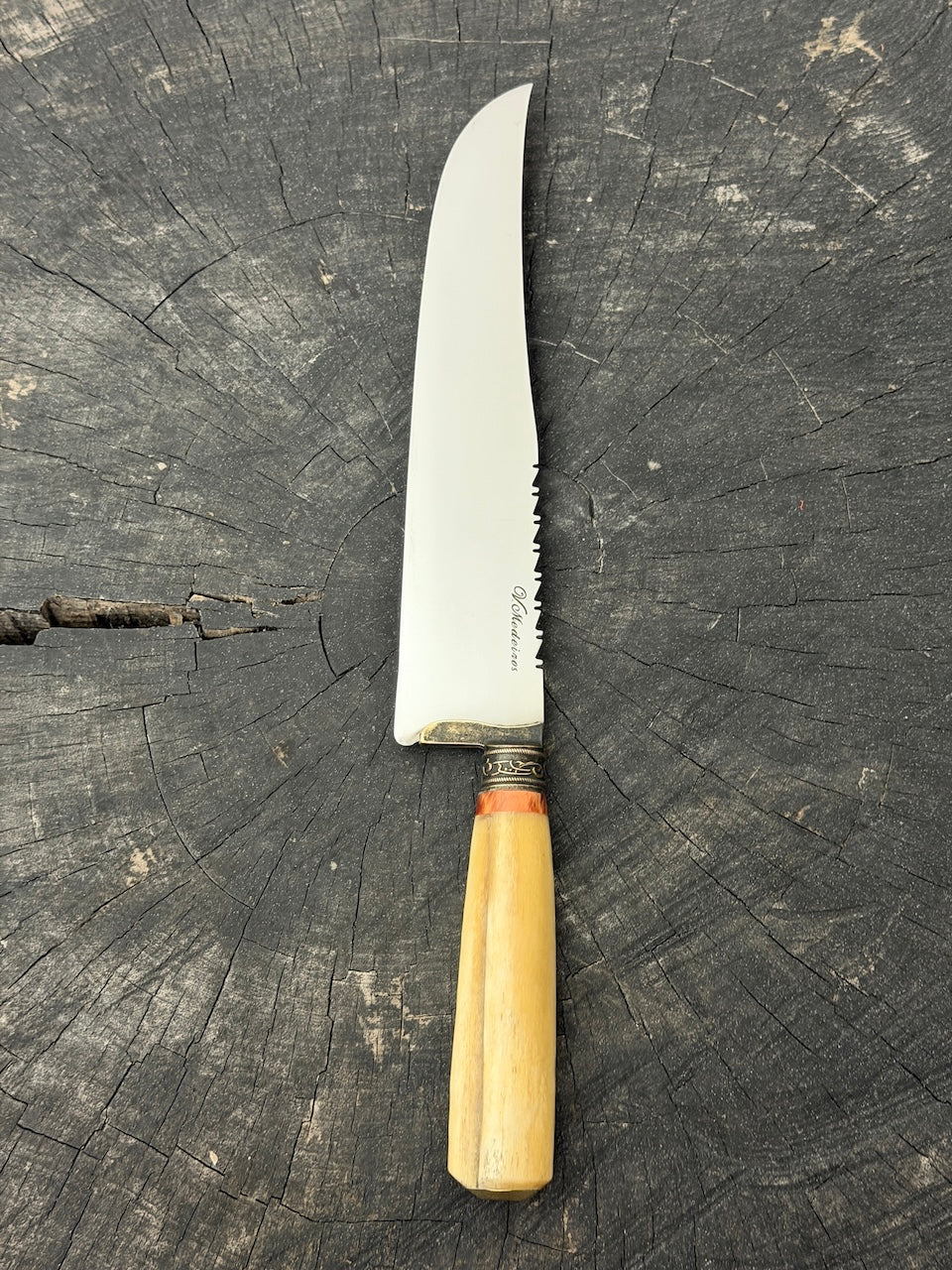 9" Artisan BBQ Knife, Ostrich Bone, SS440 - 230mm