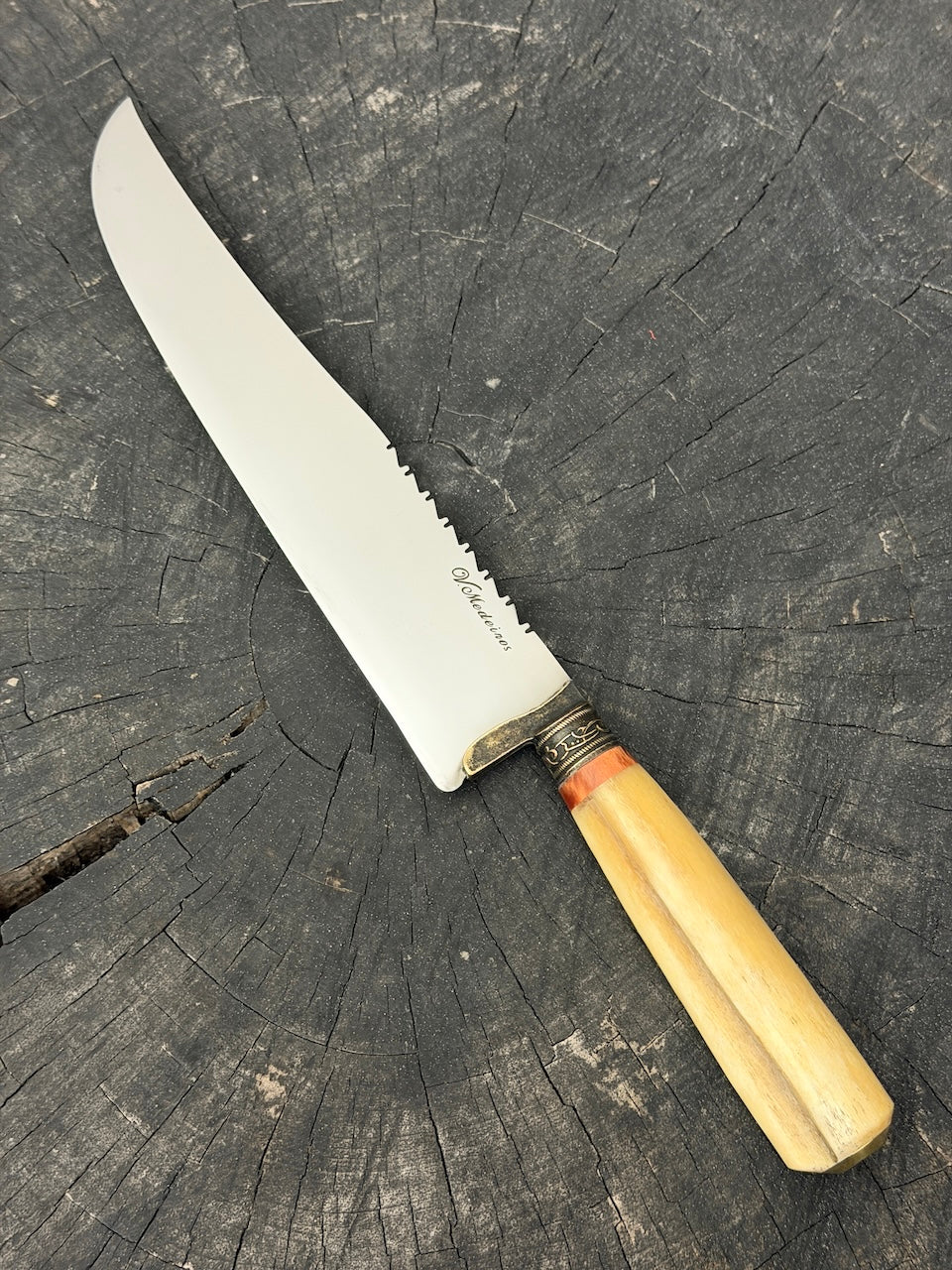 9" Artisan BBQ Knife, Ostrich Bone, SS440 - 230mm