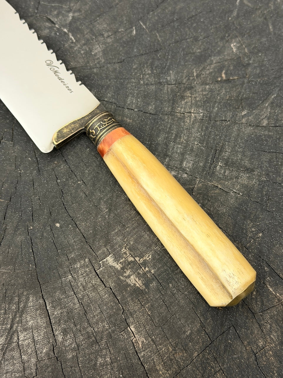 9" Artisan BBQ Knife, Ostrich Bone, SS440 - 230mm