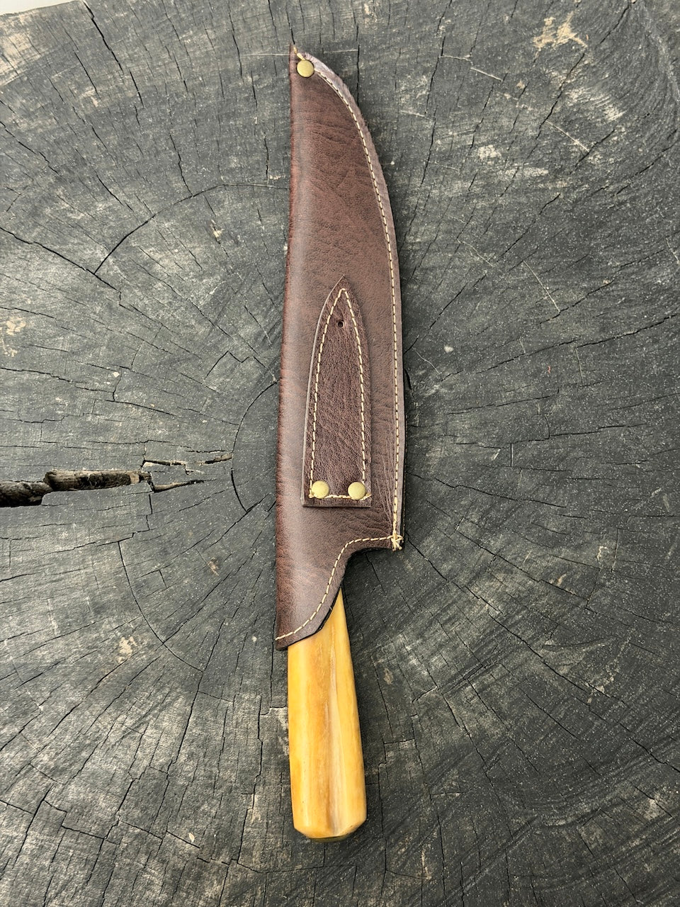 9" Artisan BBQ Knife, Ostrich Bone, SS440 - 230mm