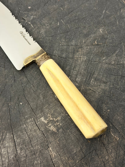9" Artisan BBQ Knife, Ostrich Bone, SS440 - 230mm
