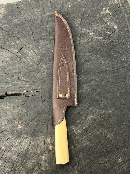 9" Artisan BBQ Knife, Ostrich Bone, SS440 - 230mm