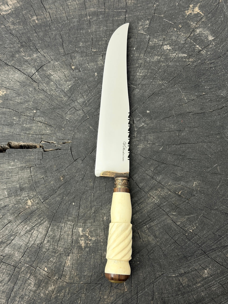 9" Artisan BBQ Knife, Ostrich Bone, SS440 - 230mm