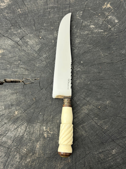 9" Artisan BBQ Knife, Ostrich Bone, SS440 - 230mm