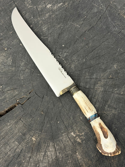 9" Artisan BBQ Knife, Deer Antler, SS440 - 230mm