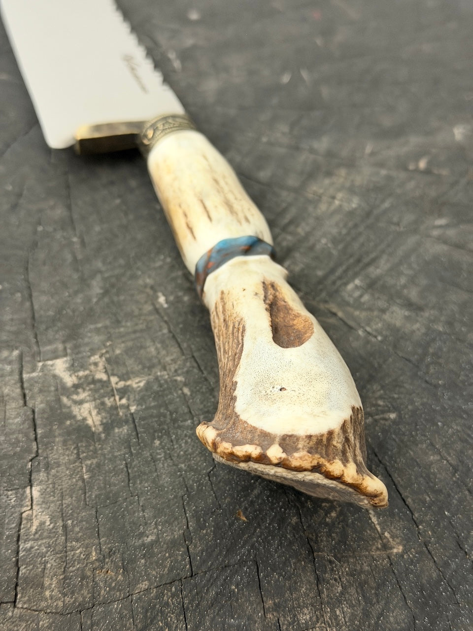 9" Artisan BBQ Knife, Deer Antler, SS440 - 230mm