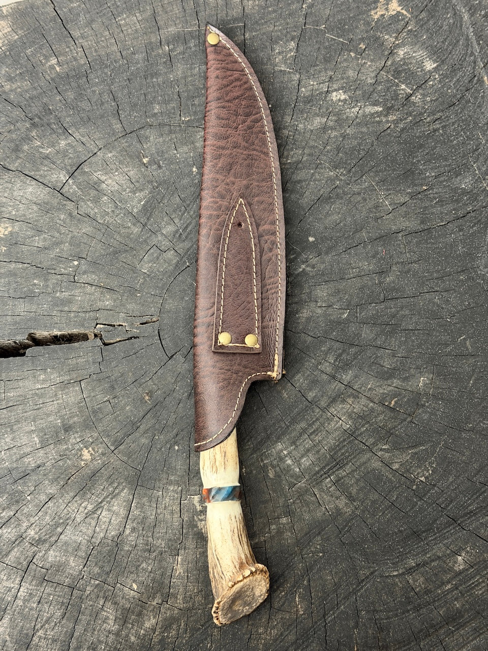9" Artisan BBQ Knife, Deer Antler, SS440 - 230mm