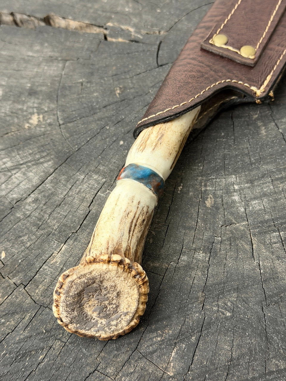 9" Artisan BBQ Knife, Deer Antler, SS440 - 230mm