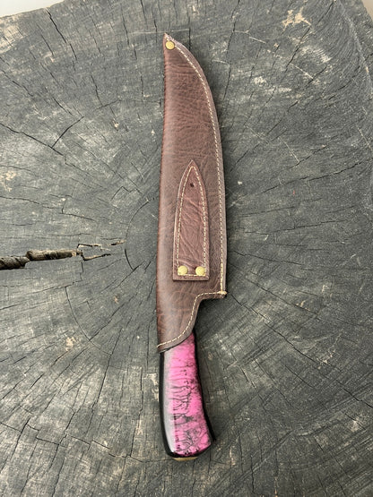 9" Artisan BBQ Knife, Custom Block, SS440 - 230mm
